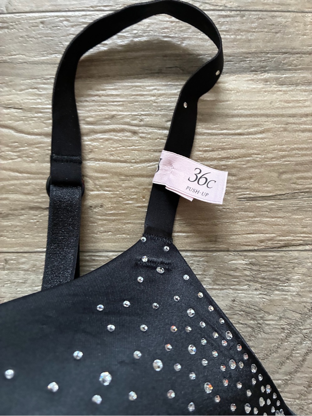 Victoria Secret Rhinestone Sparkle Bombshell Push Up Satin Bra - Picture 9 of 13